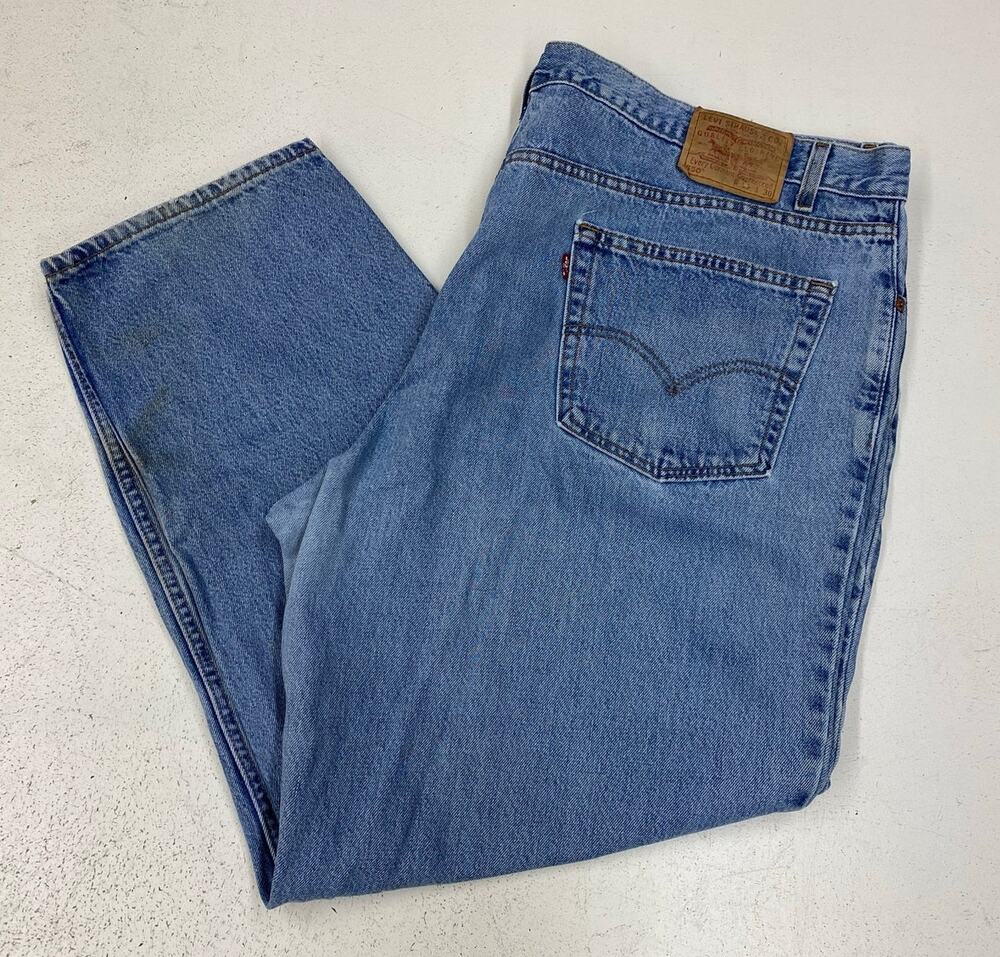VTG Y2K 2001 Levi's 550 USA Relaxed Straight medium wash denim blue jeans 50x30